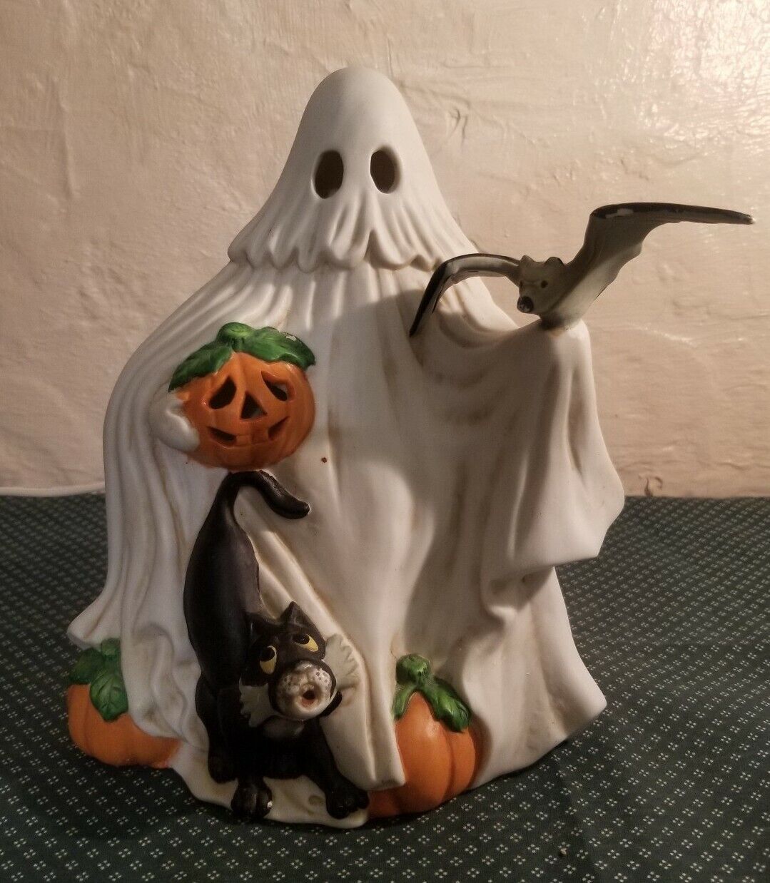Vintage 1993 Halloween Prettique Itty Bitty Boo Porcelain Ghost Light Lamp