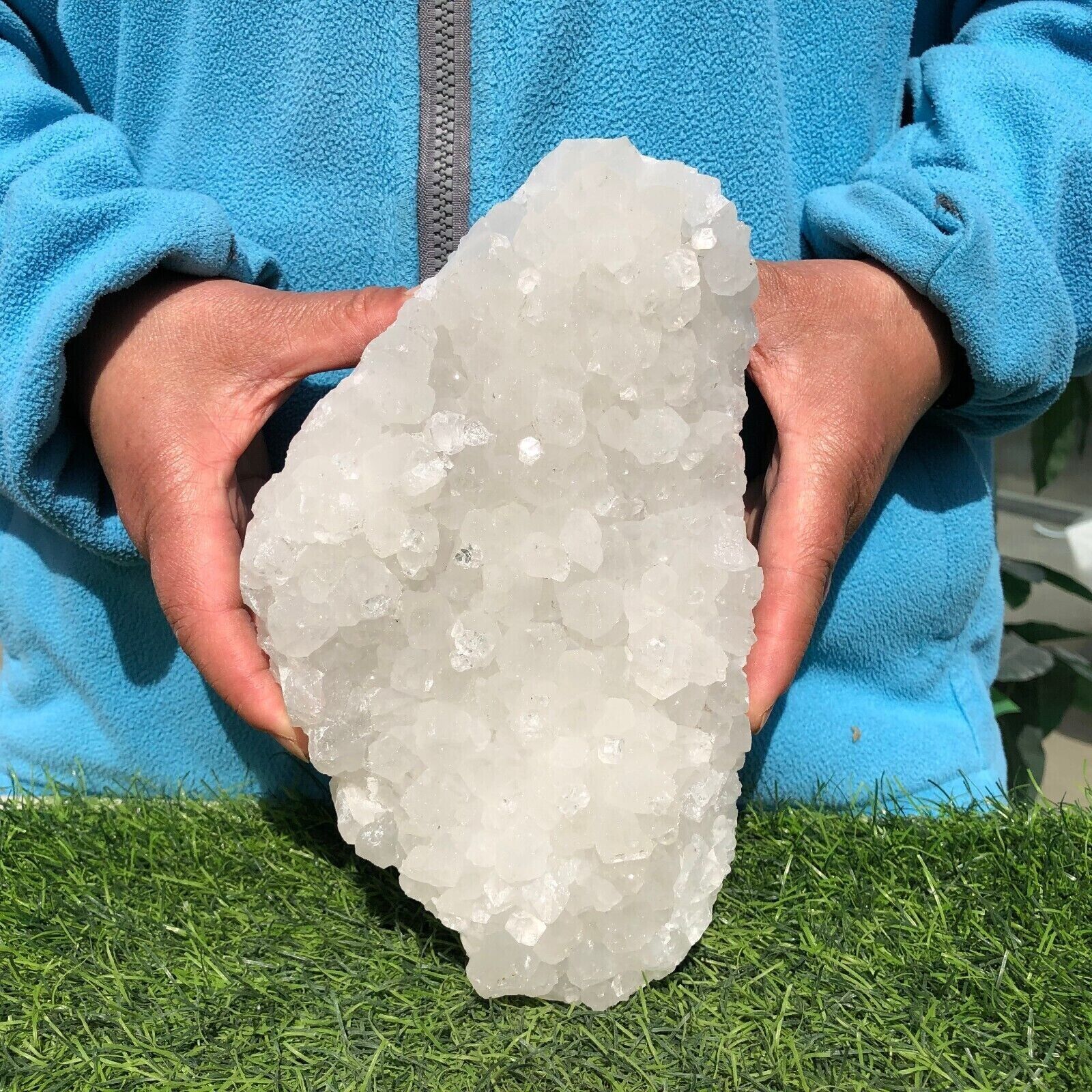 4.6 LB Natural White Calcite Quartz Crystal Cluster Mineral Specimen