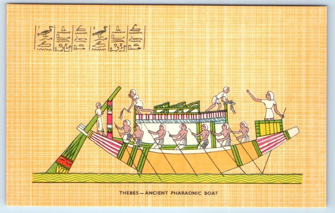THEBES Ancient Pharaonic Boat EGYPT Lehnert & Landrock Postcard
