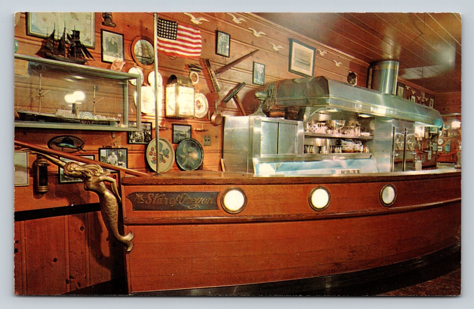 Shellfish Restaurant The Oyster Bar in PORTLAND Oregon Vintage Postcard 0628