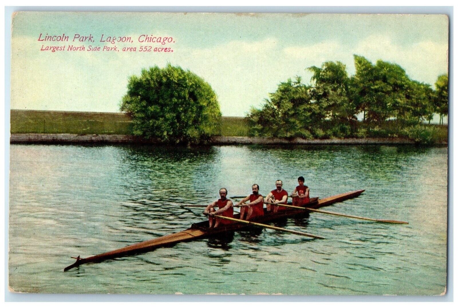 c1910's Lincoln Park Lagoon Chicago Lake View Unposted Antique Postcard