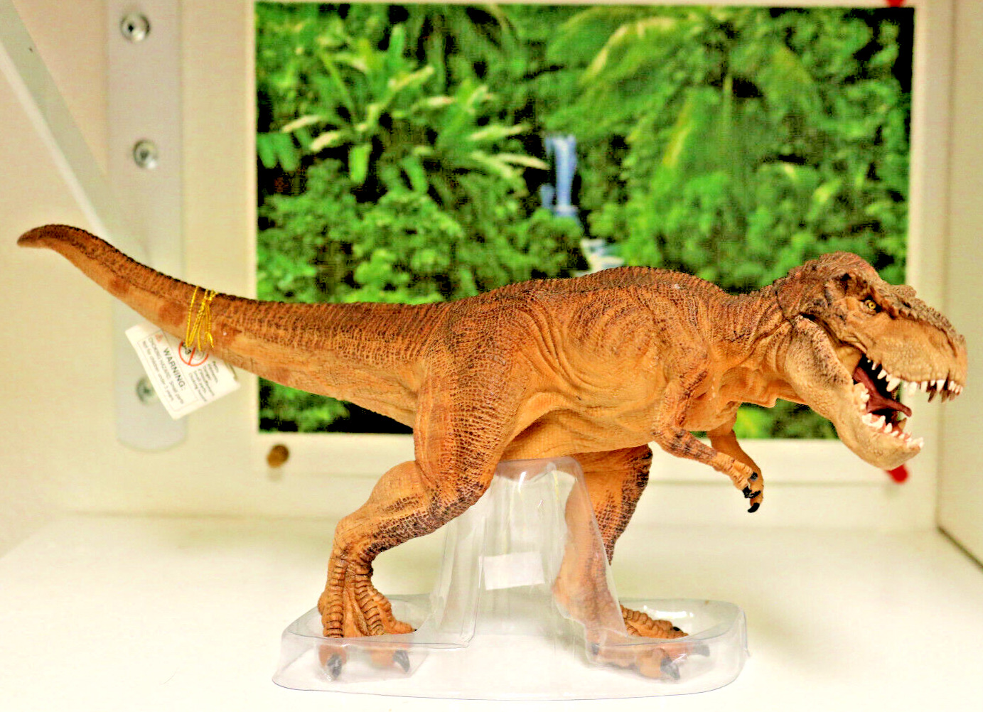 2019 Running Brown T-Rex by Papo Yellow Eyes Articulated Jaw Gloss Mouth