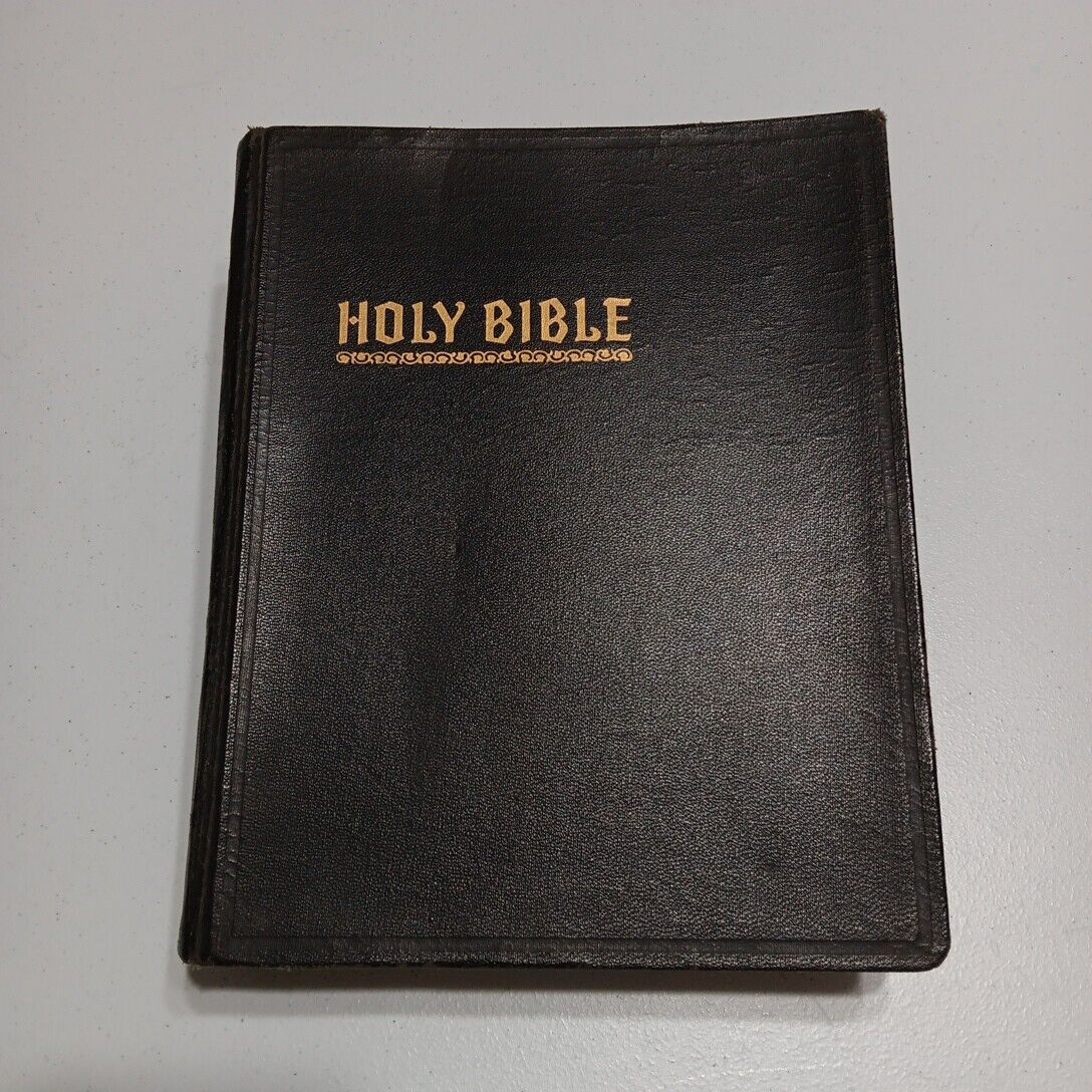 1951 HERTEL HOLY BIBLE NEW STANDARD REFERENCE BLUE RIBBON