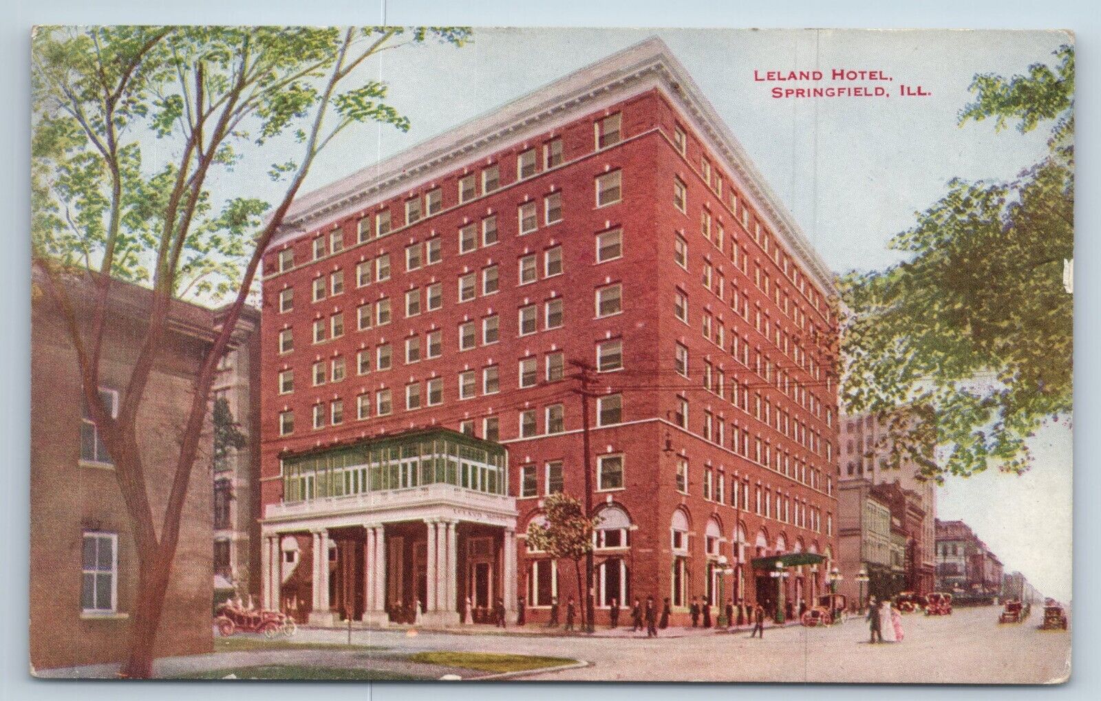 Postcard Leland Hotel Springfield Illinois