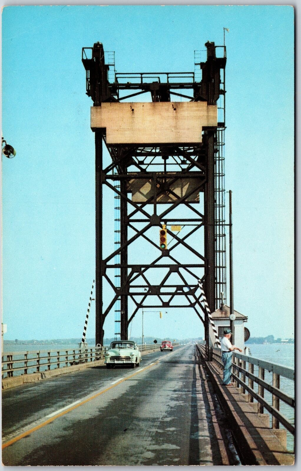 Sandusky OH, Lake Erie Vacationland, Bay Bridge, Marblehead Peninsula, Postcard