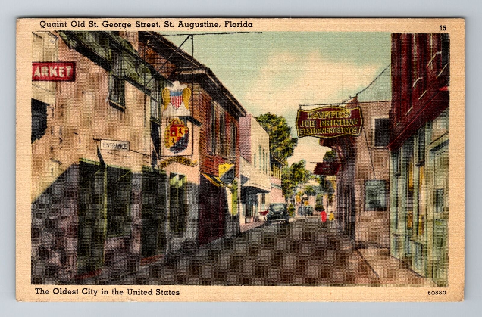 St Augustine FL-Florida, Old St George Street, c1939 Antique Vintage Postcard