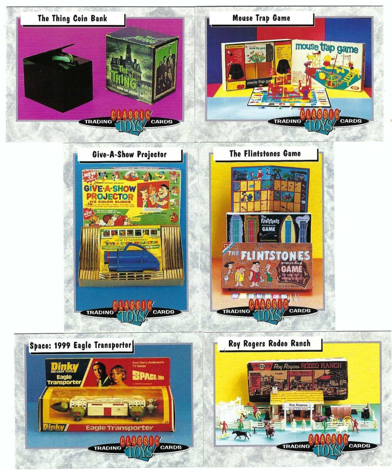 1993 Classic Toys Trading Card Pack Beatles Monkees Mouse Trap James Bond Hulk