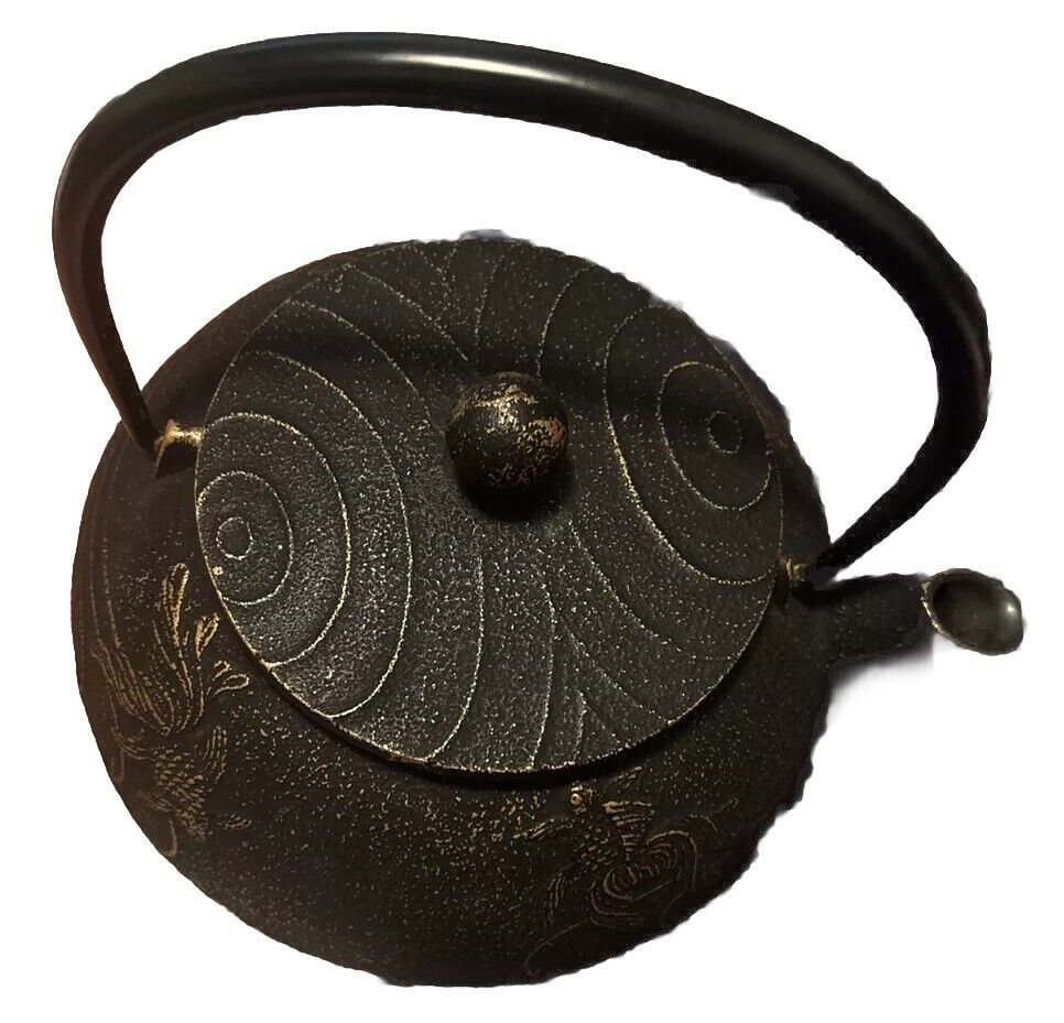 Cast Iron Tea Kettle Japanese Teapot Heavy Duty Stamped Made In Japan