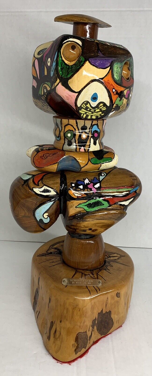 RARE ONE-OF-ONE Mack A Warren (Signed) ABSTRACT “SCHIZO FACES” Sculpture - READ
