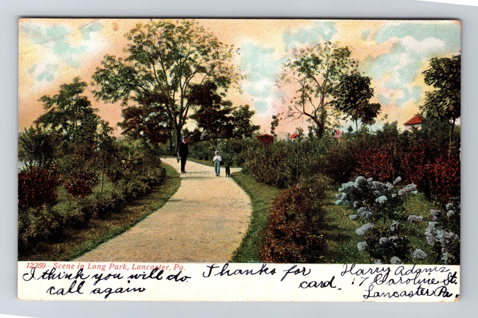 Lancaster PA-Pennsylvania, Scene In Long Park, Antique, Vintage c1906 Postcard