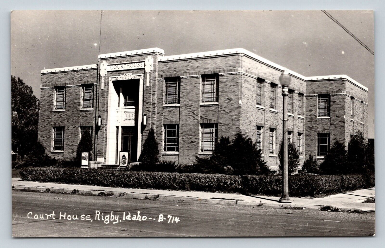 RPPC Court House In Rigby Idaho Exterior VINTAGE Postcard By Cecil C. Nixon