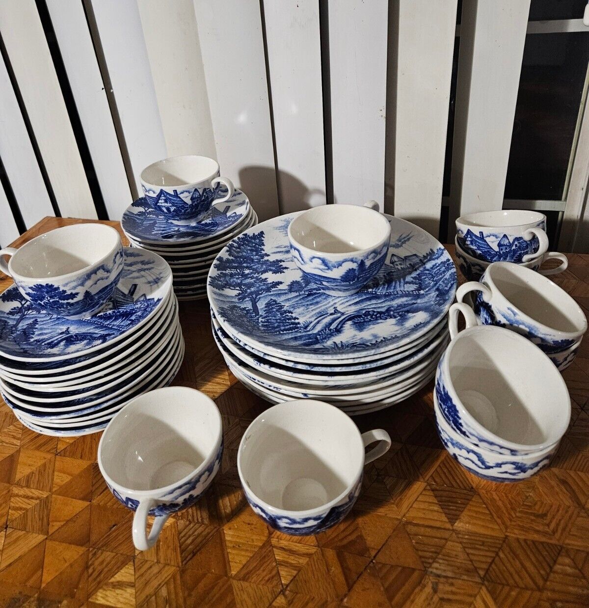 Antique Farmhouse Dinnerware Set 44 Piece Saucer Plates BnB Plates & Cups Japan