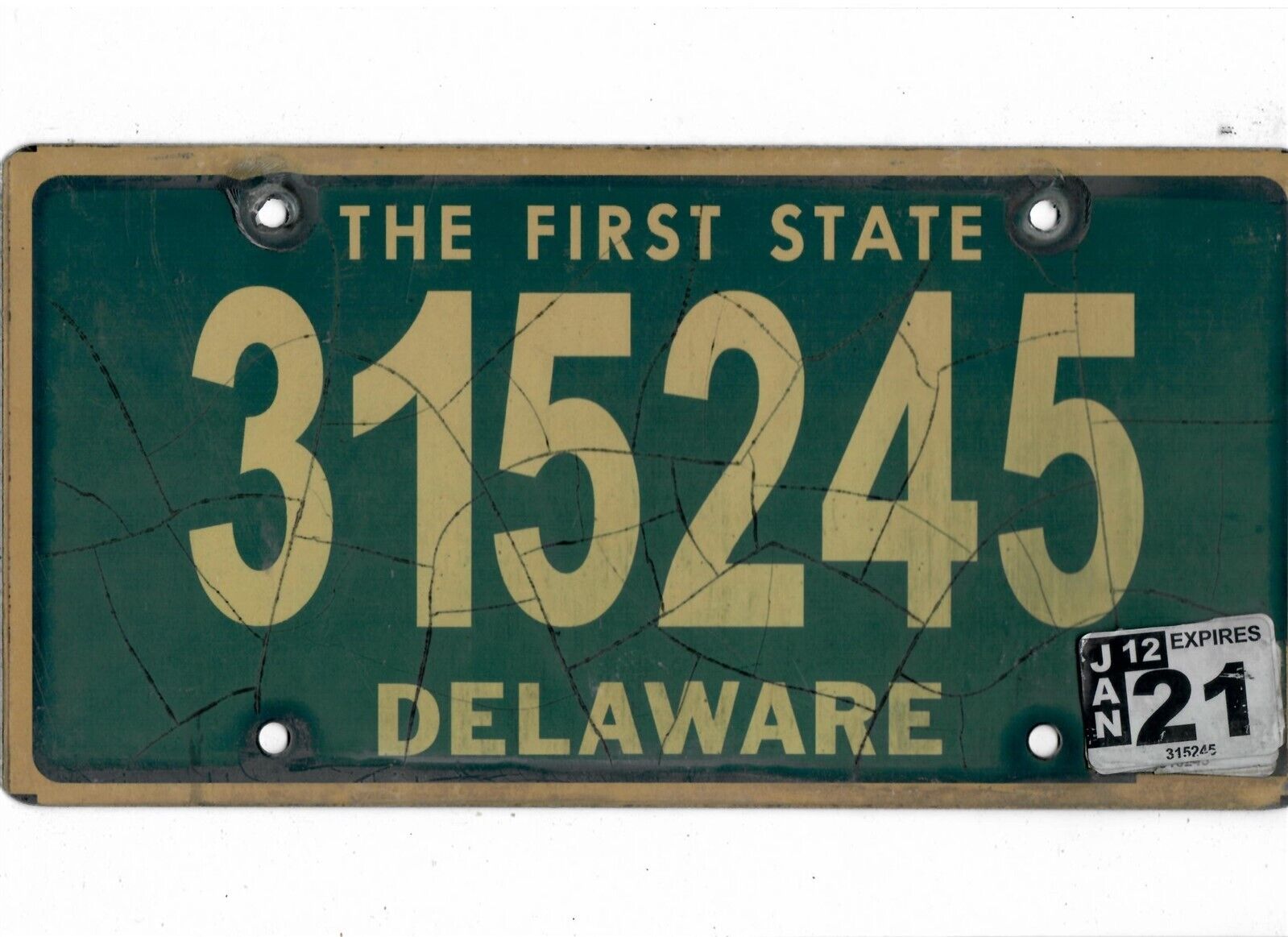 DELAWARE passenger 2021 license plate \