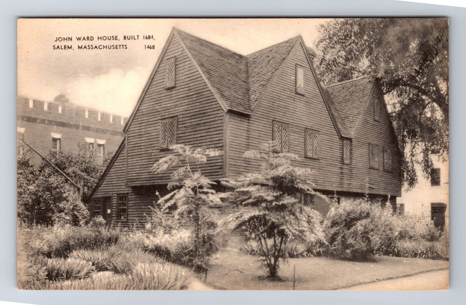 Salem MA-Massachusetts, John Ward House, Antique, Vintage Postcard