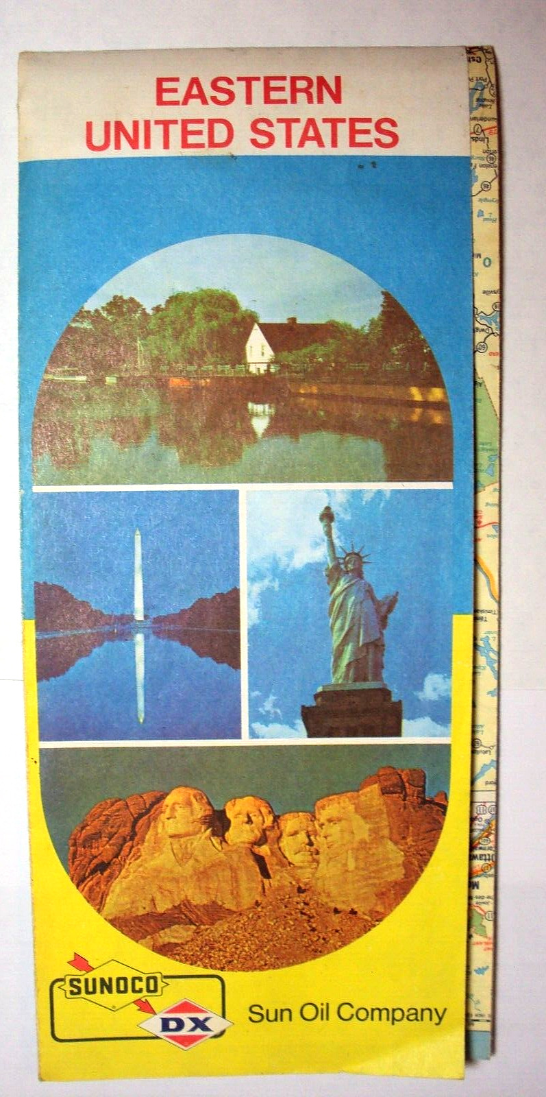 EASTERN UNITED STATES ROAD MAP 1972 1973 SUNOCO DX SUN OIL COMPANY VINTAGE