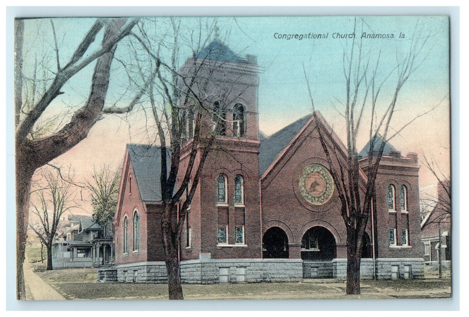 c1910's Congregational Church Anamosa Iowa IA Unposted Antique Postcard