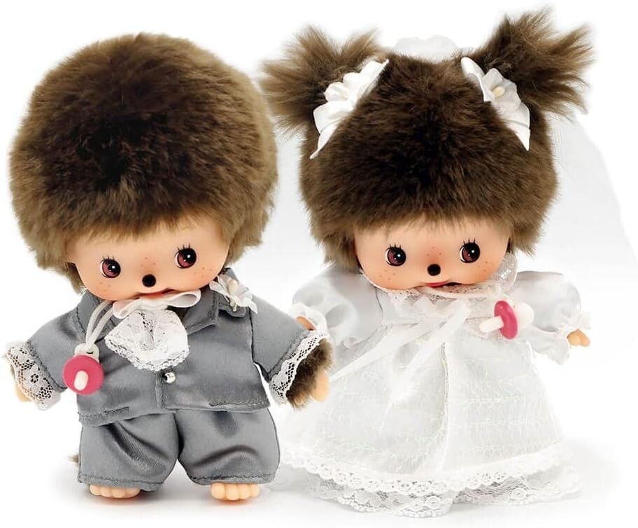 Monchhichi Bebichhichi Wedding Doll Set Sekiguchi Plush Doll Stuffed Toy Gift