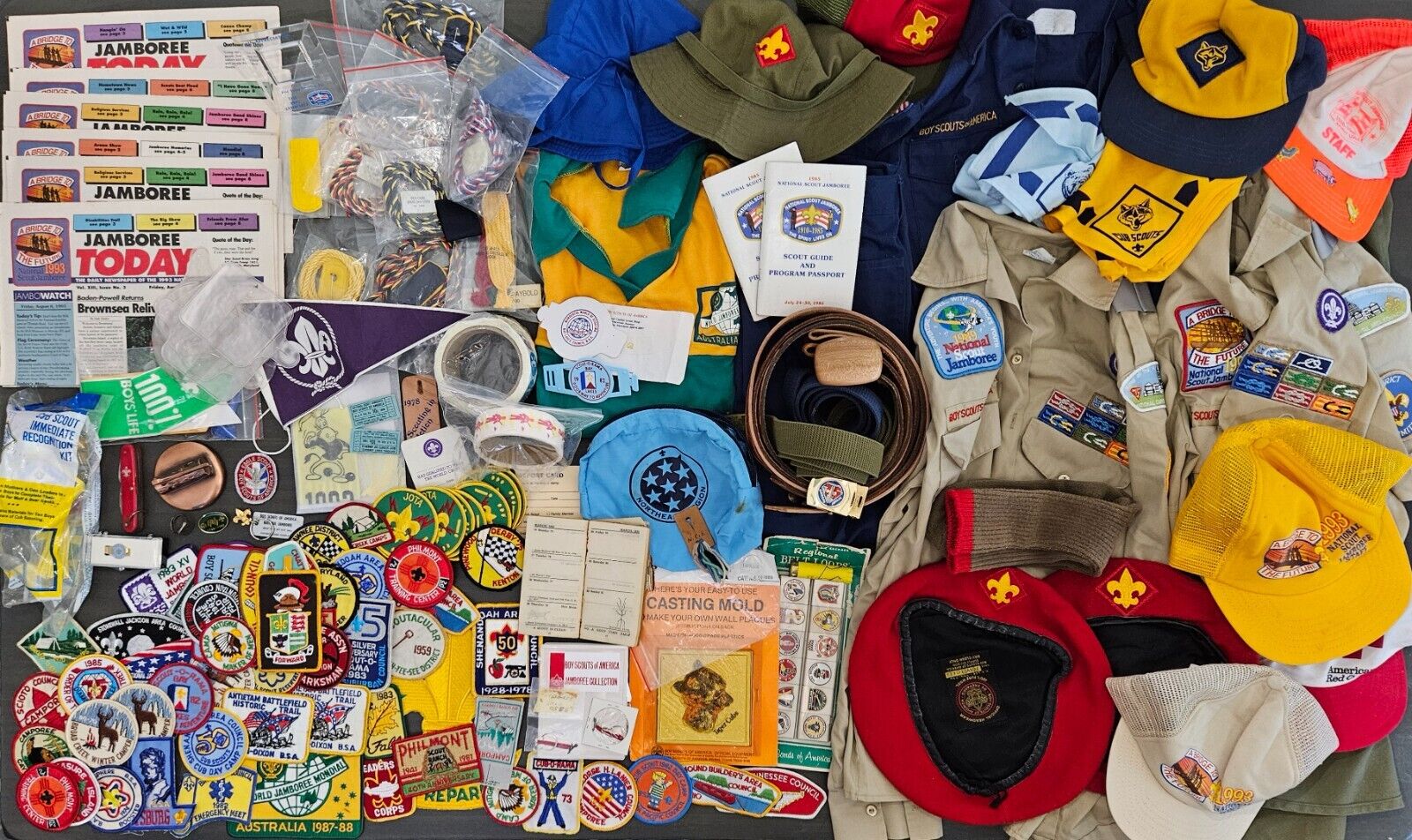 HUGE Boy Scouts of America Estate Lot Collection Uniforms Patches Etc
