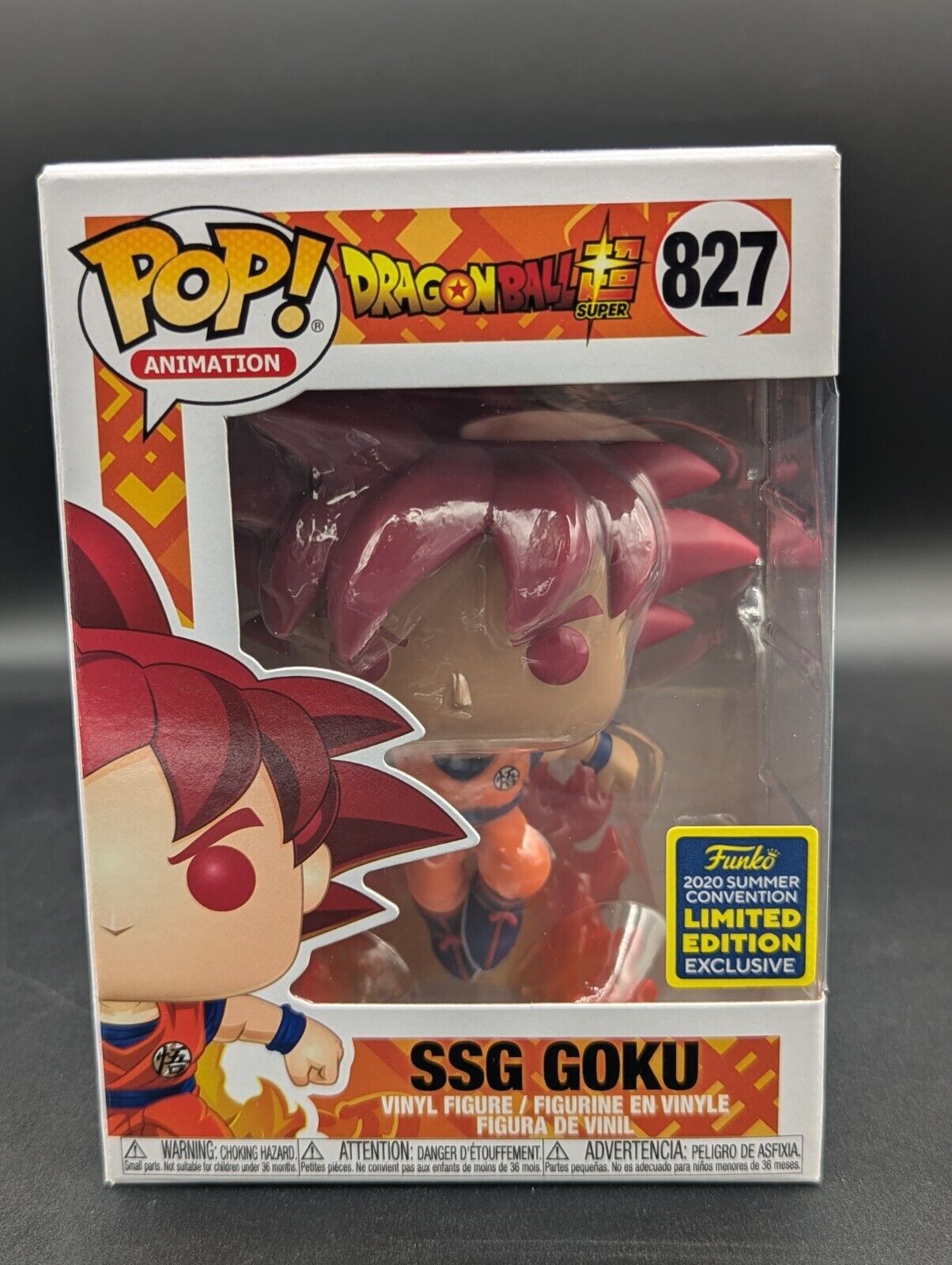 Mint Funko Pop #827 SSG Goku Dragon Ball SDCC 2020 Summer Convention Mint