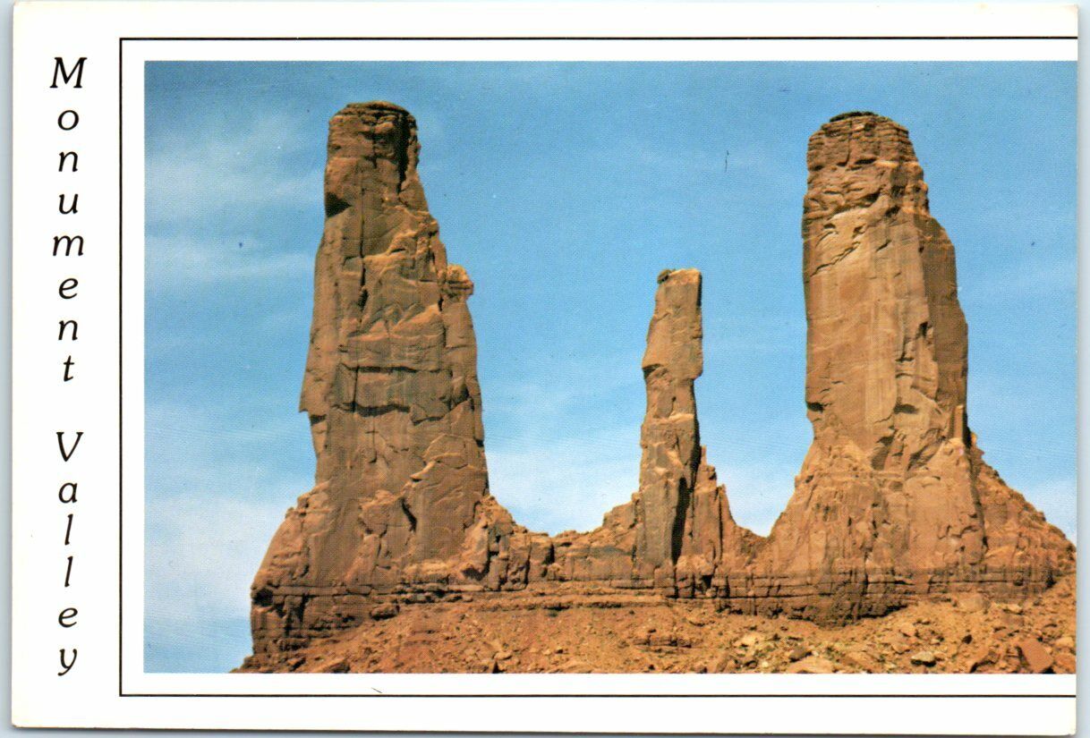 Postcard - Three Sisters - Sandstone Monoliths in Monument Valley - Utah-Arizona