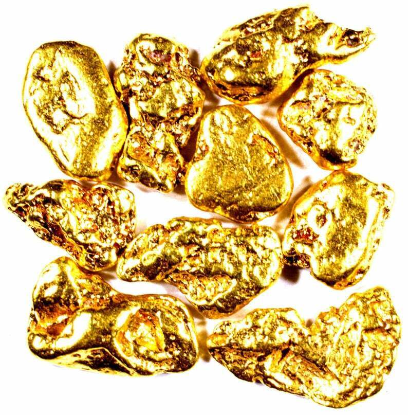 Tiny Raw Natural Alaskan Gold gems- Alaskan Gold 10 pcs rock collection specimen