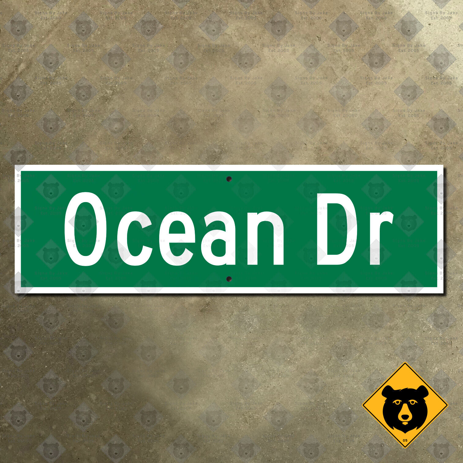 Florida Miami Ocean Drive South Beach street blade road sign marker 30x9