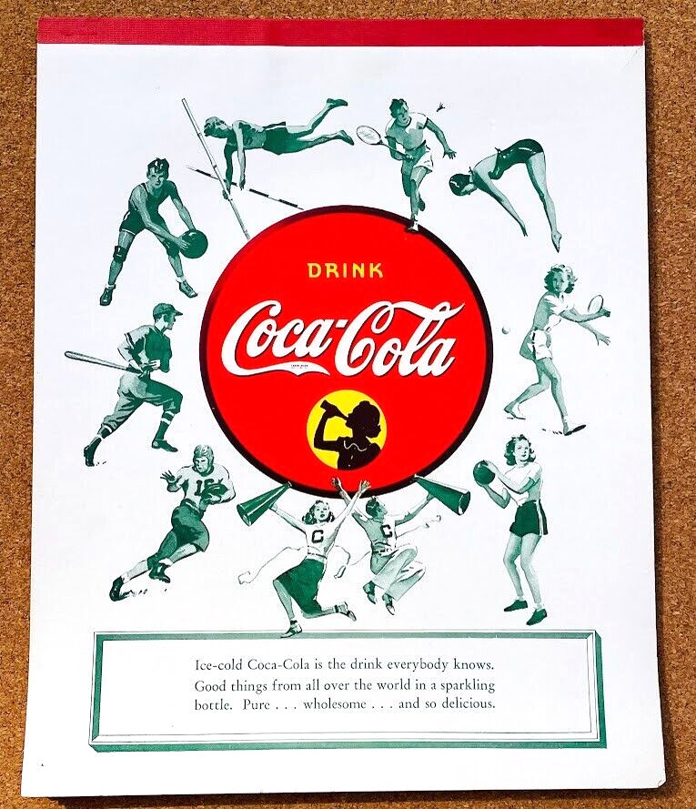 COCA-COLA 1950's Vintage Paper Notepad Still New Unused Complete NOS Coke Soda