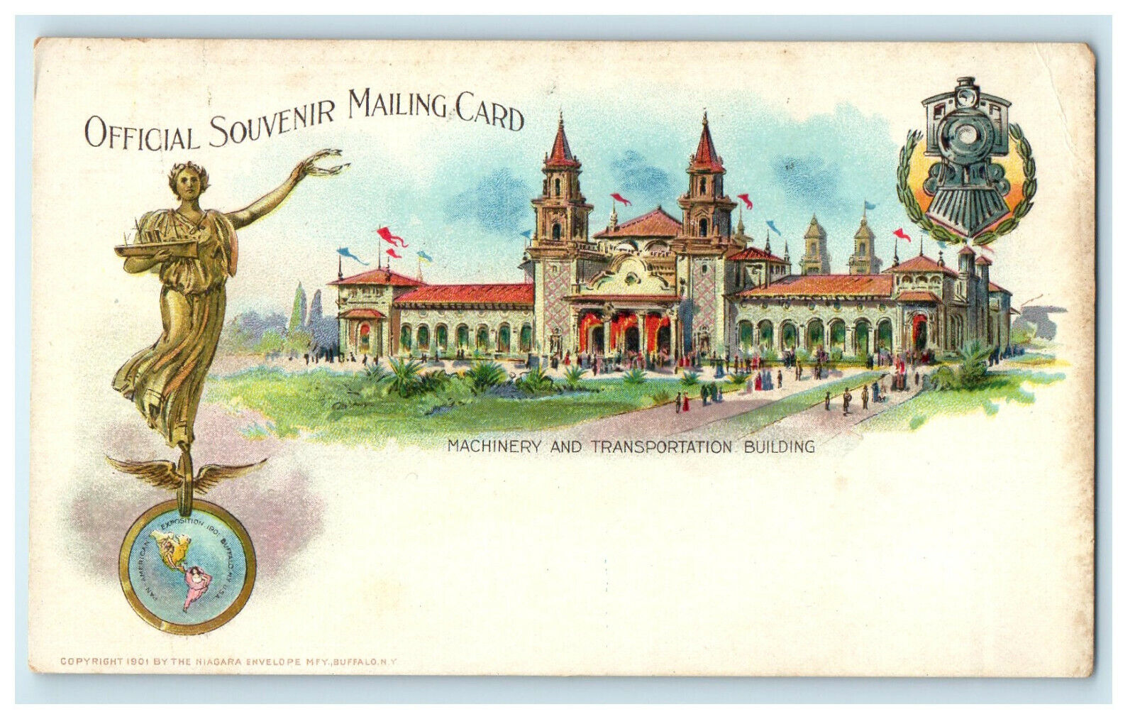 1901 Machinery and Transportation Building Buffalo NY Expo PMC Postcard