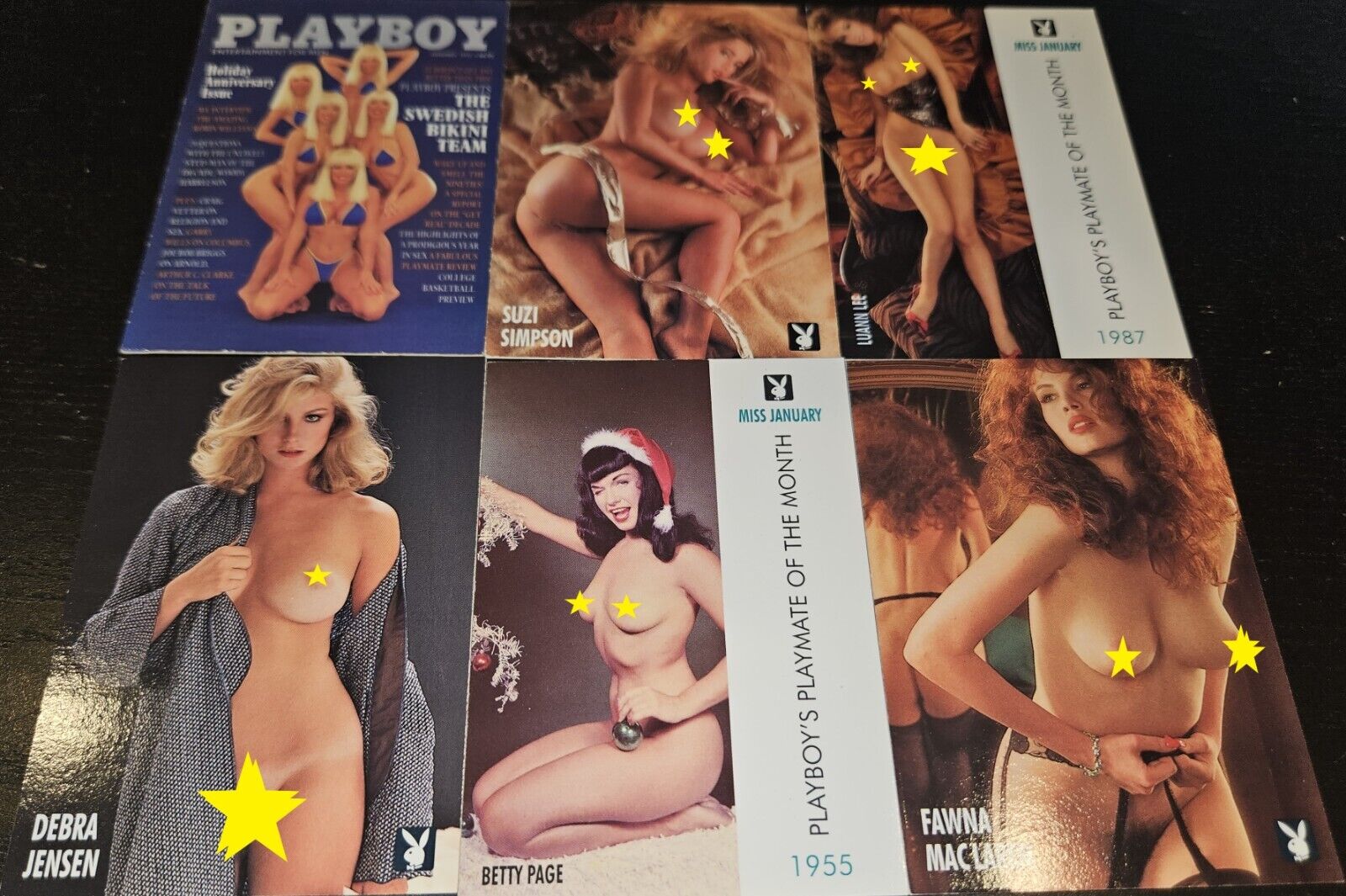 1993 Playboy Collector's Card Set of 6 Prototype Betti Page Swedish Bikini Team