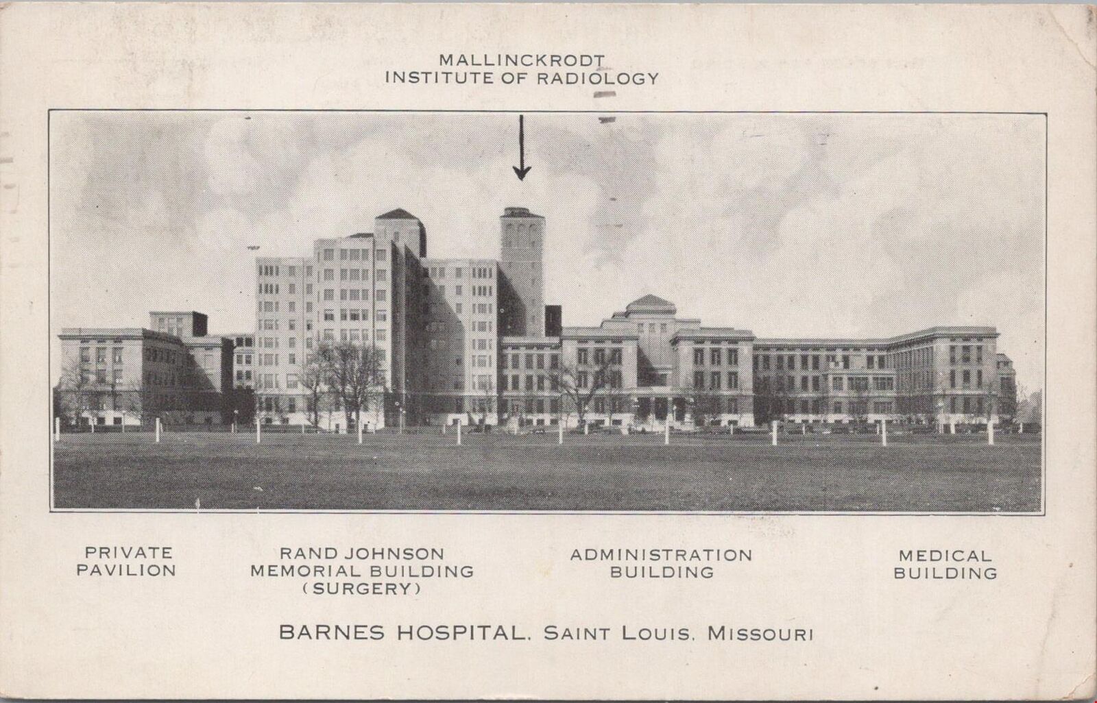 Postcard Mallinckrodt Institute Radiology Barnes Hospital St Louis MO 