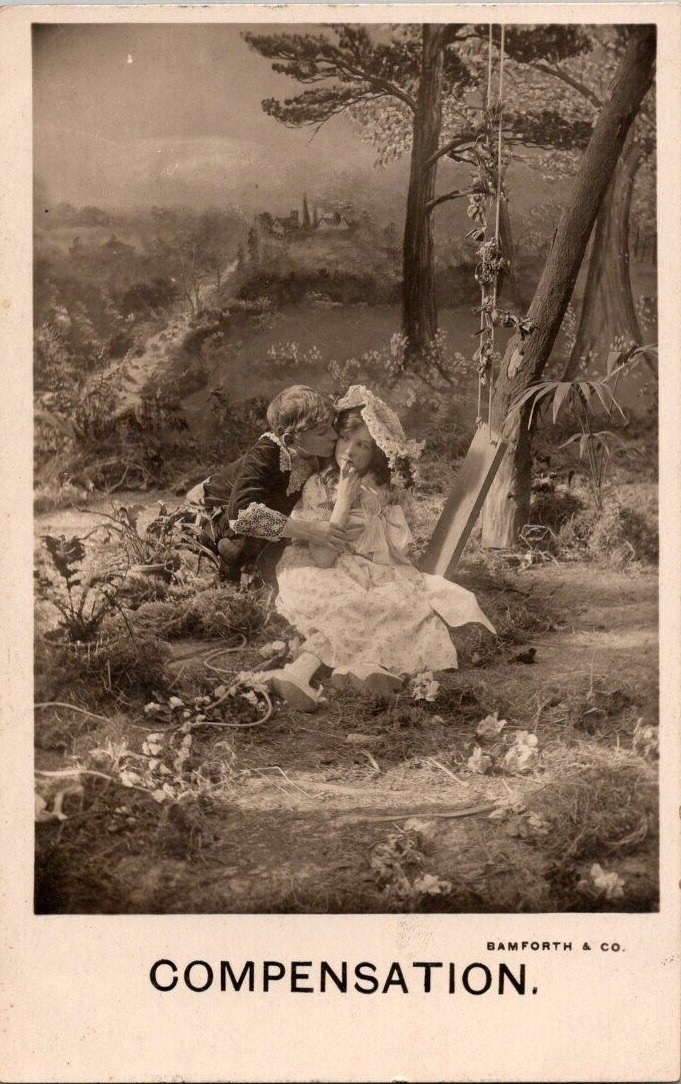 RPPC Young lovers in the forest postcard a21
