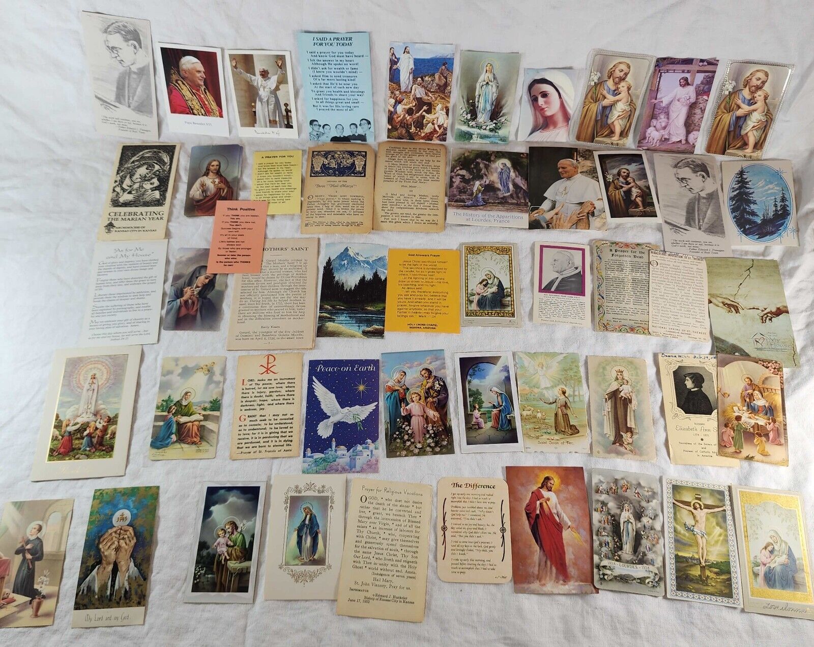 51 Vintage Catholic Prayer Cards Memorial Holy Mass 1940s 1950s 1960s Christian