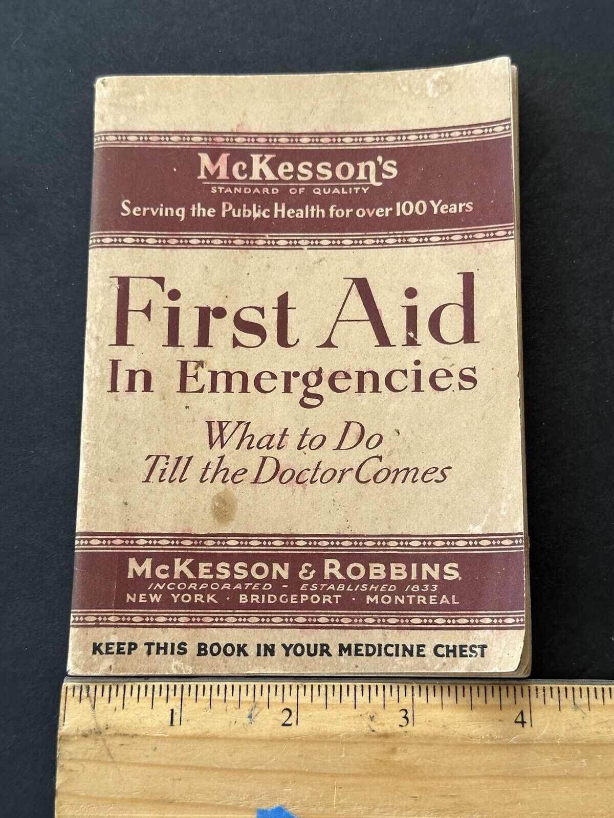 McKesson's First Aid In Emergencies 1930 Gainesville FLMedical Treatment Antique