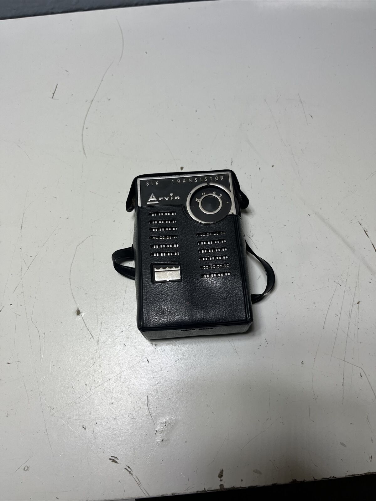 vintage arvin mini six transistor radio handheld with case untested transistor r