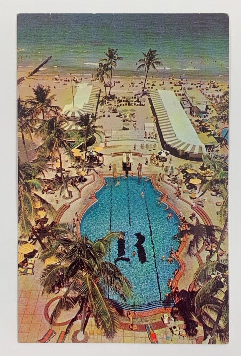 The Raleigh Hotel Directly on the Ocean Miami Beach Florida Postcard