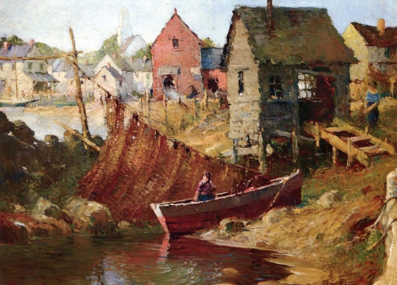 Oil painting Rockport-Massachusetts-Georges-Ames-Aldrich-oil-painting landscape