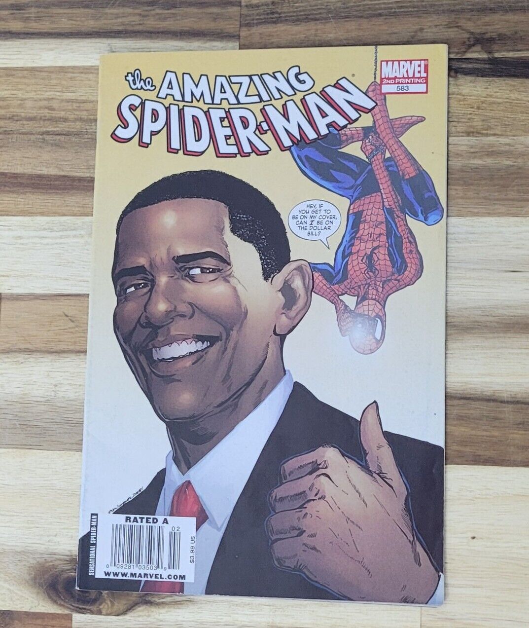The Amazing Spider-Man #583, 2nd Print Variant Obama Cover, Jan 2009, HIGH GRADE