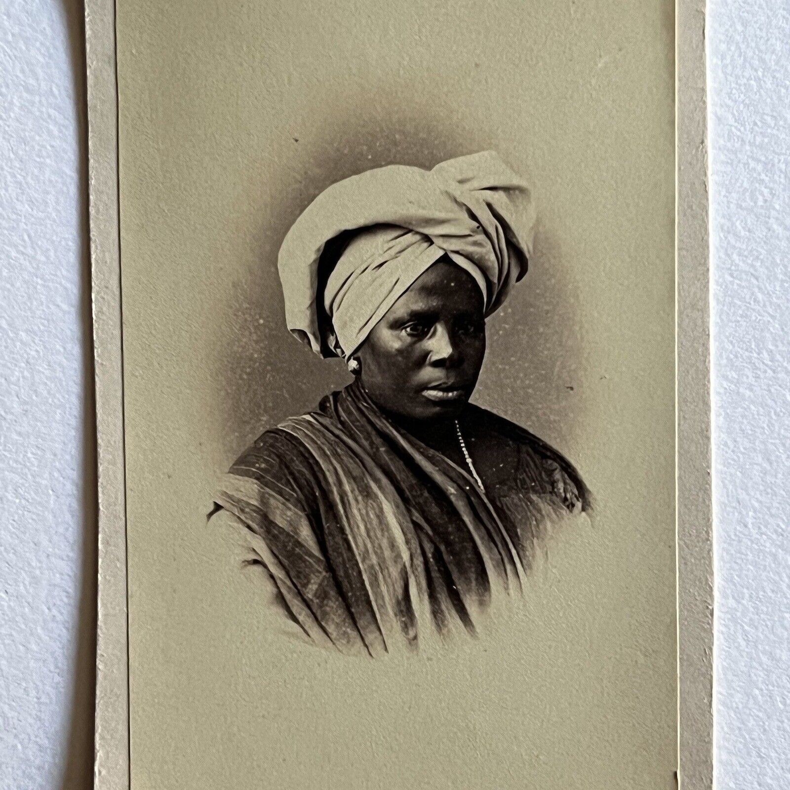 Antique CDV Photograph Black African Woman Slavery Rio De Janeiro Brazil