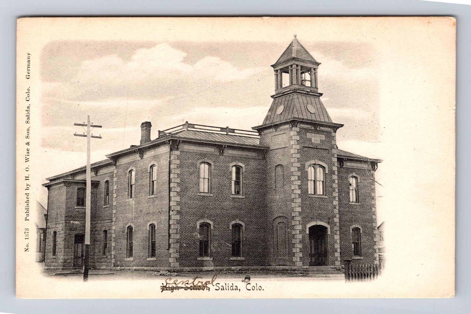 Salida CO-Colorado, Central High School, Antique Vintage Souvenir Postcard