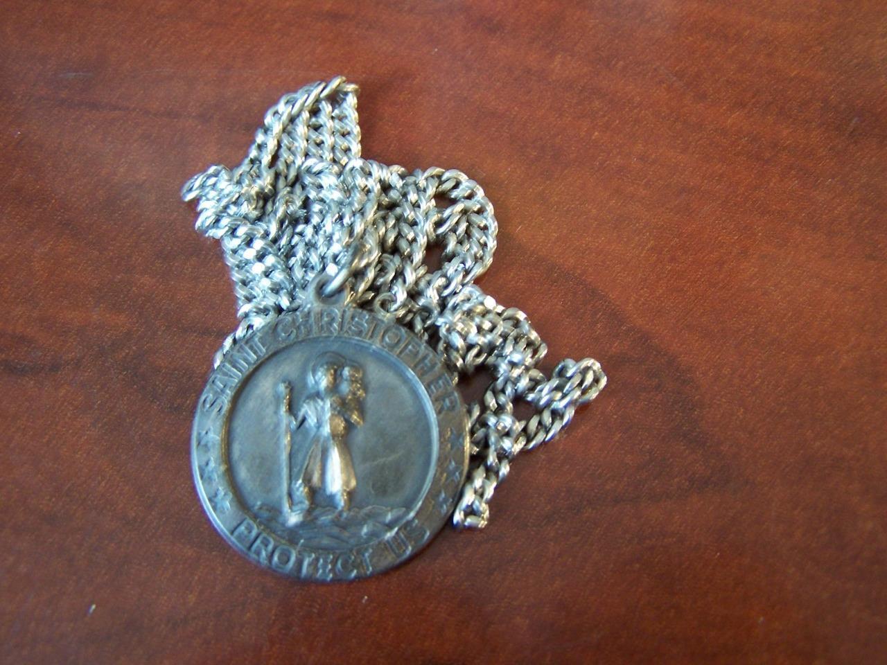Rare Vintage Round Weh. Sterling Silver ST. Christopher Catholic Medal