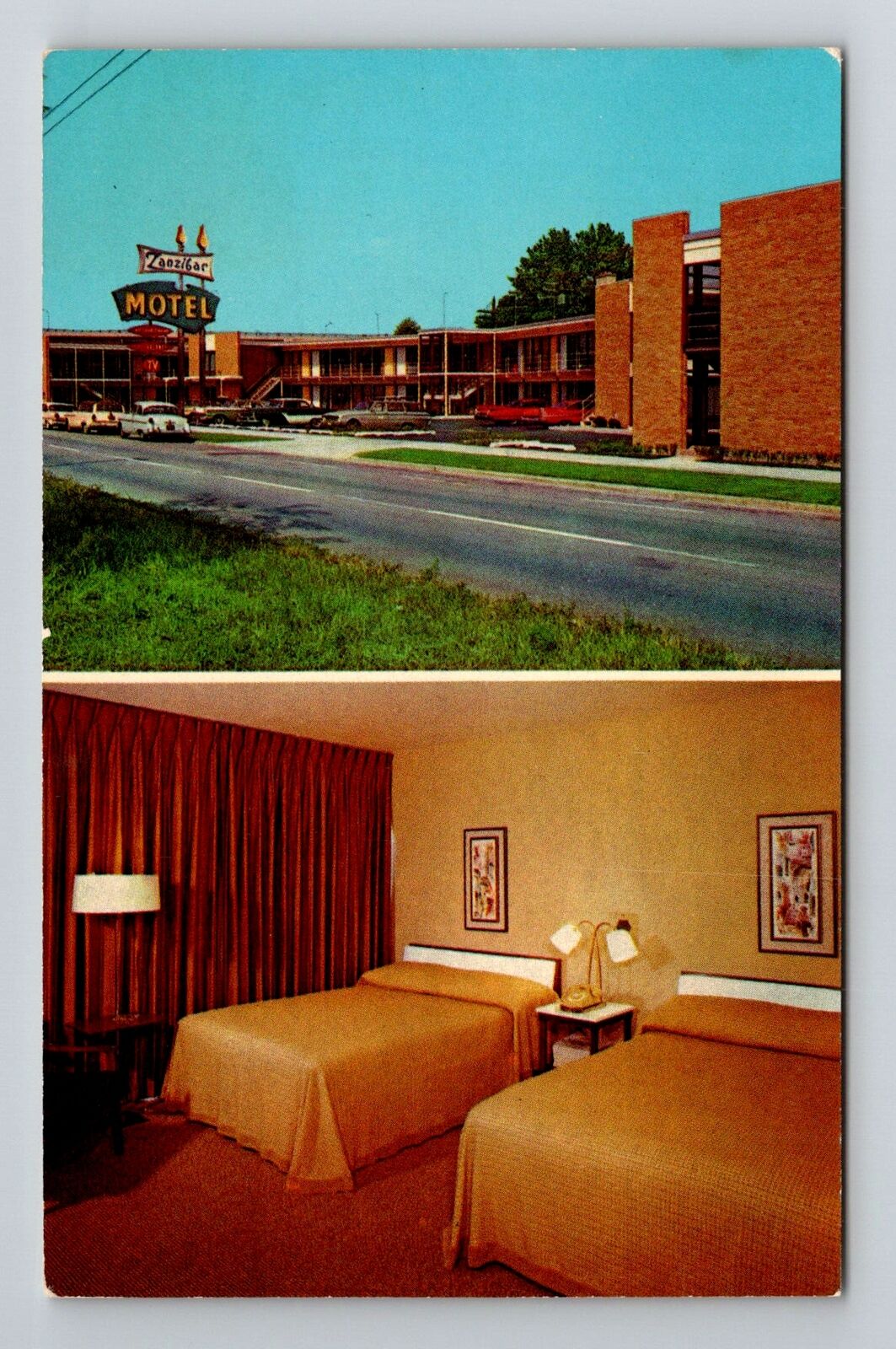 Chicago, IL-Illinois, Zanzibar Motel Advertising Antique, Vintage Postcard