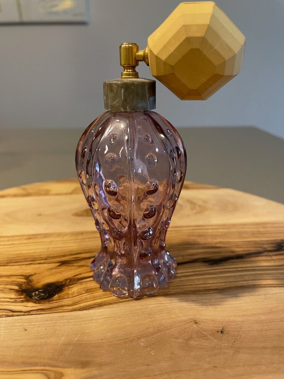 Vintage Evans Crowder Co. Lavender Glass Bottle with Spray Atomizer, EUC