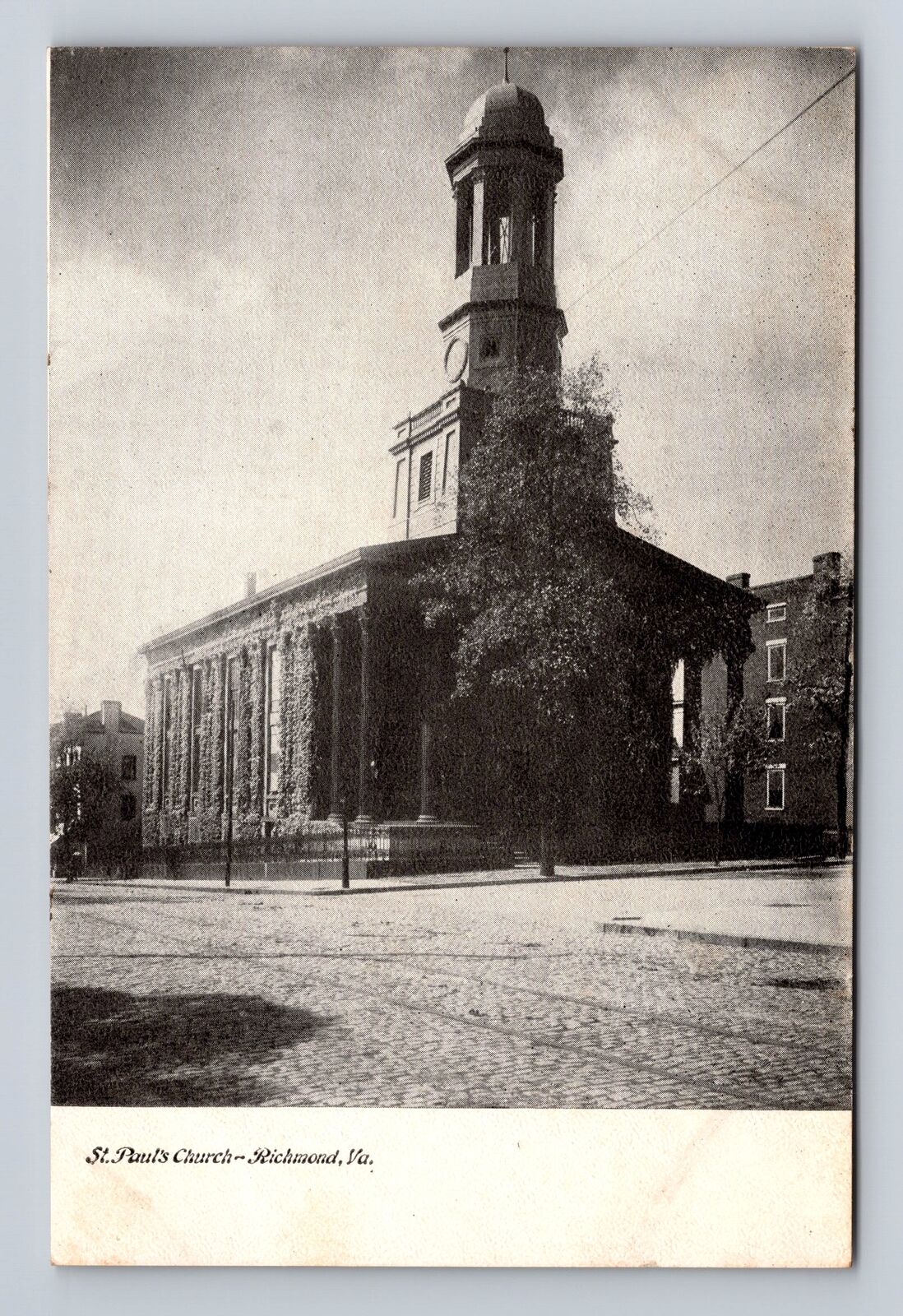 Richmond VA-Virginia, St Paul's Church, Religion, Vintage Souvenir Postcard