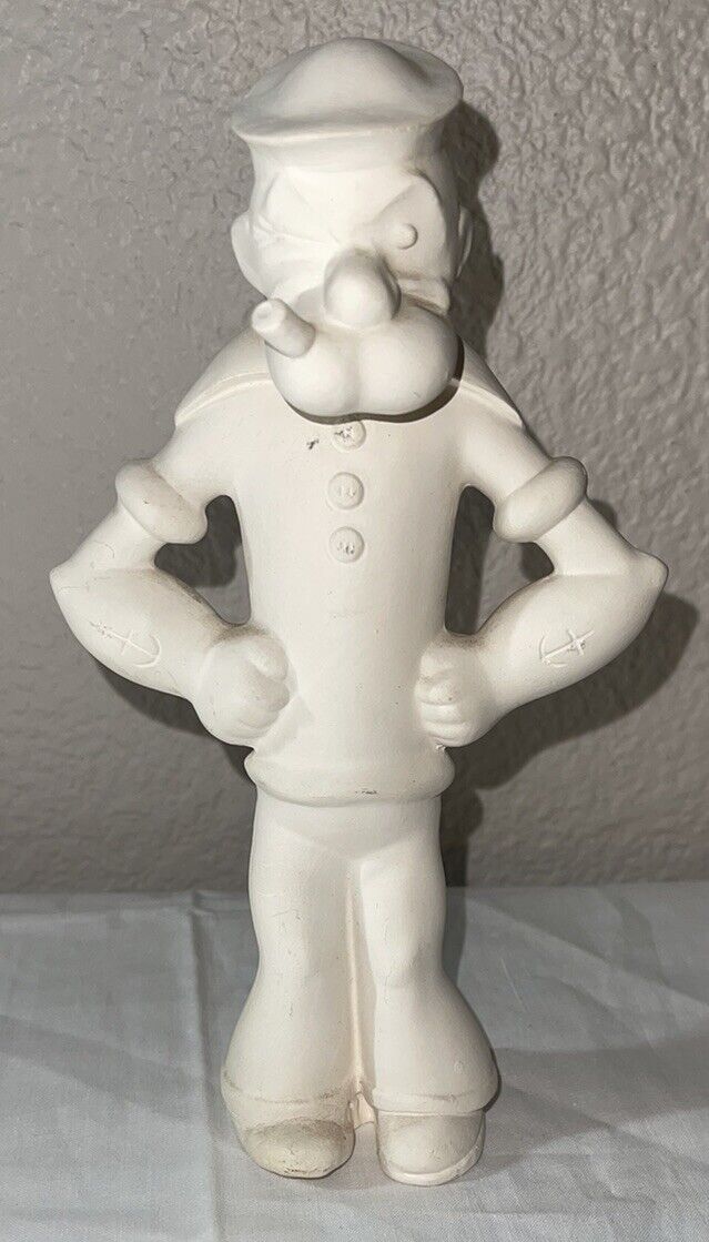 VTG Popeye The Sailor Man Ceramic Mold King Features 2 Piece Unpainted 1975