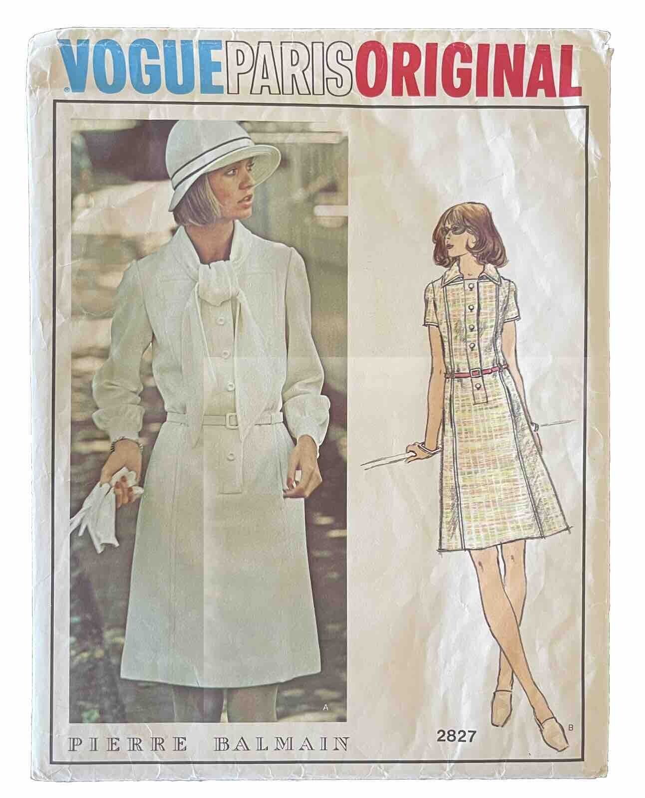 RARE Vintage ORIGINAL Vogue Paris Original Pierre Balmain Pattern 2827