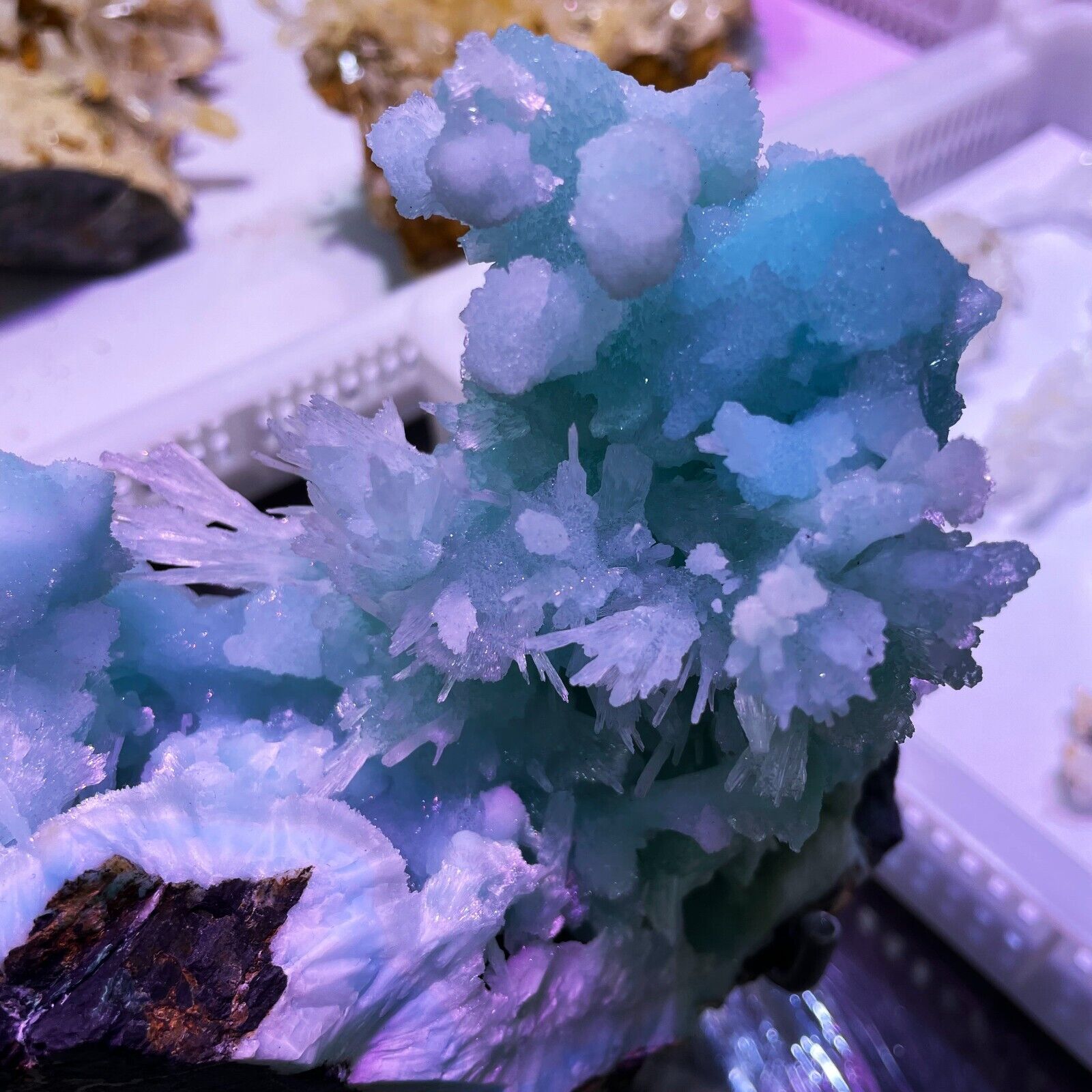 4.96LB Natural Blue Texture Stone Crystal,Heteropolar Of Chinese Blue Aragonite