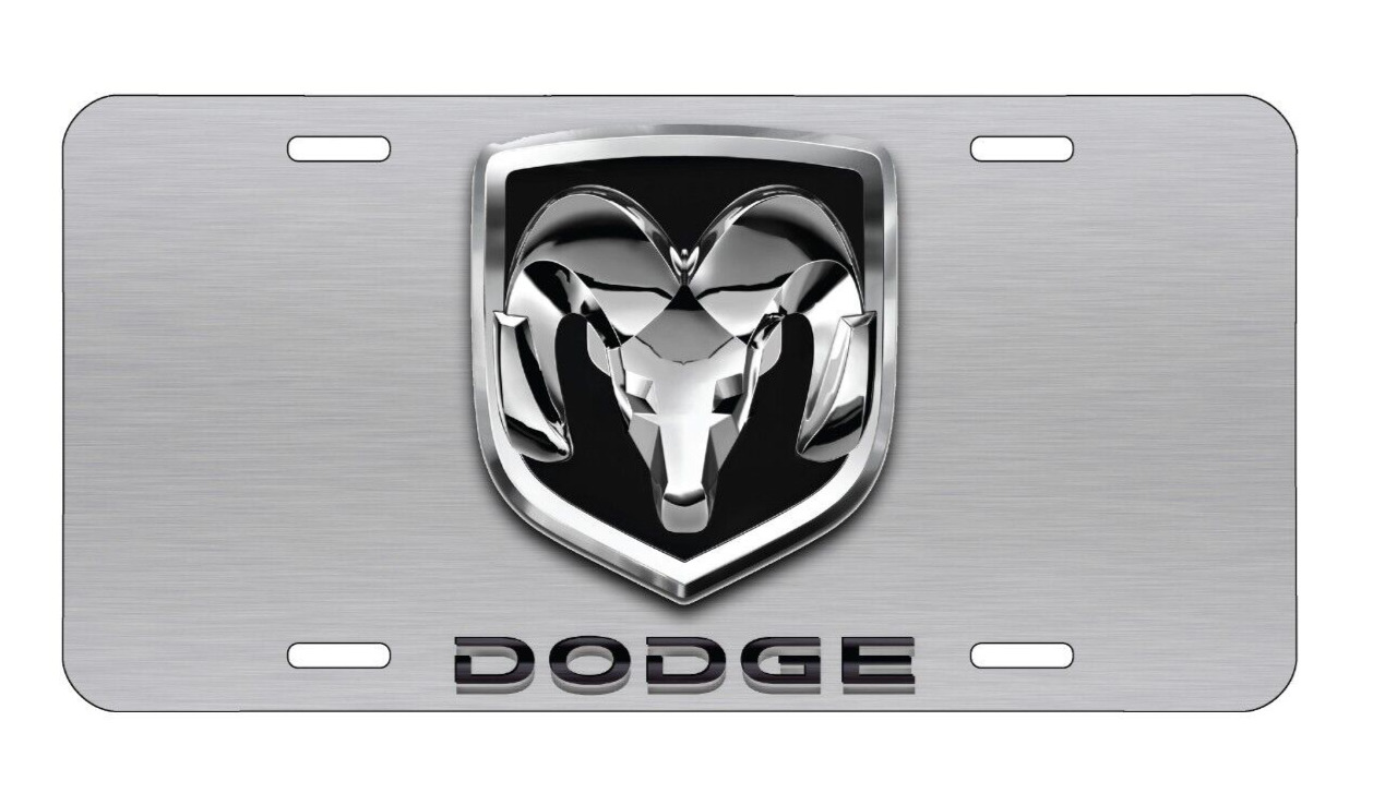 Dodge Ram - Brushed Aluminum Front Car Truck Tag License Plate