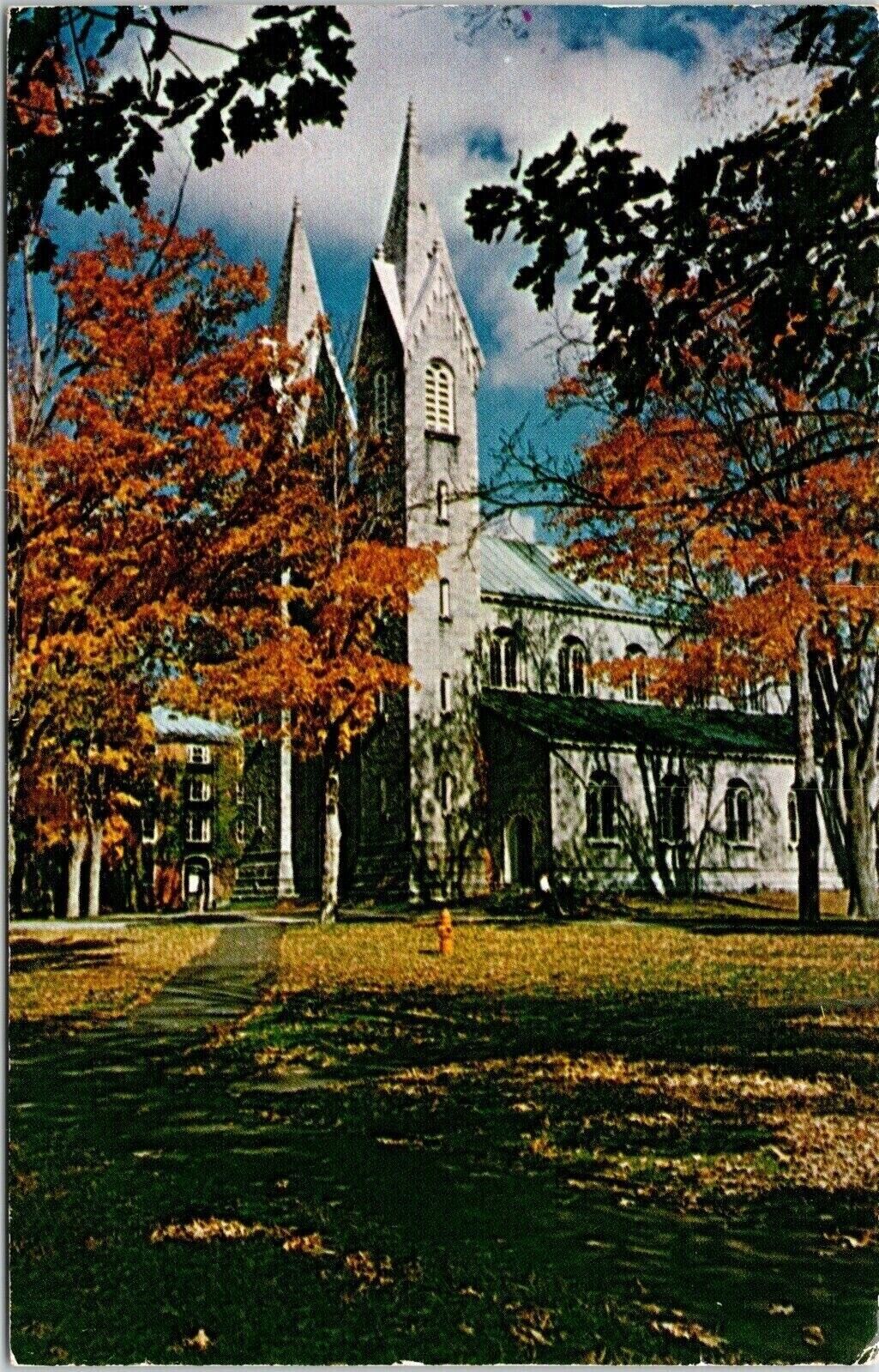 Bowdoin College Campus Chapel Brunswick Maine Chrome Cancel WOB Postcard