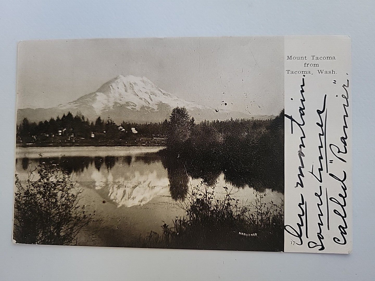 vintage postcard tacoma washington mountain scene stamped posted 1906