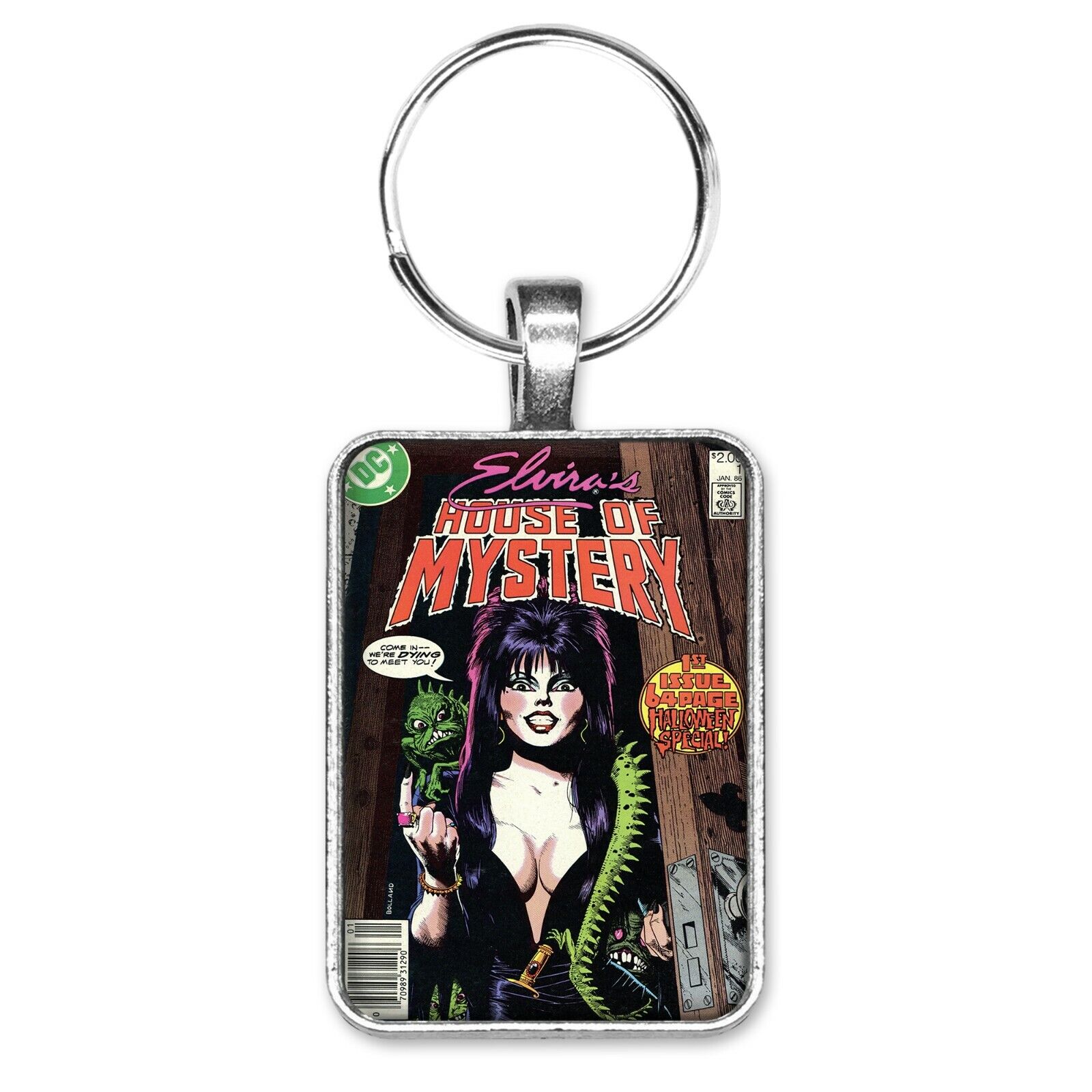Elvira's House Of Mystery #1 Cover Key Ring / Necklace Horror Comic Book Jewelry